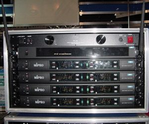 MiPro wireless microphone rack. MiPro is a great choice when dealing with a limited budget.