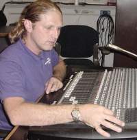 Steve Vinson, Audio Engineer working on  sound system repairs. 