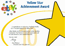 Overdrive Productions Earns the Ebay Yellow Star Achievement Award for Customer Satisfaction Feedback Ratings